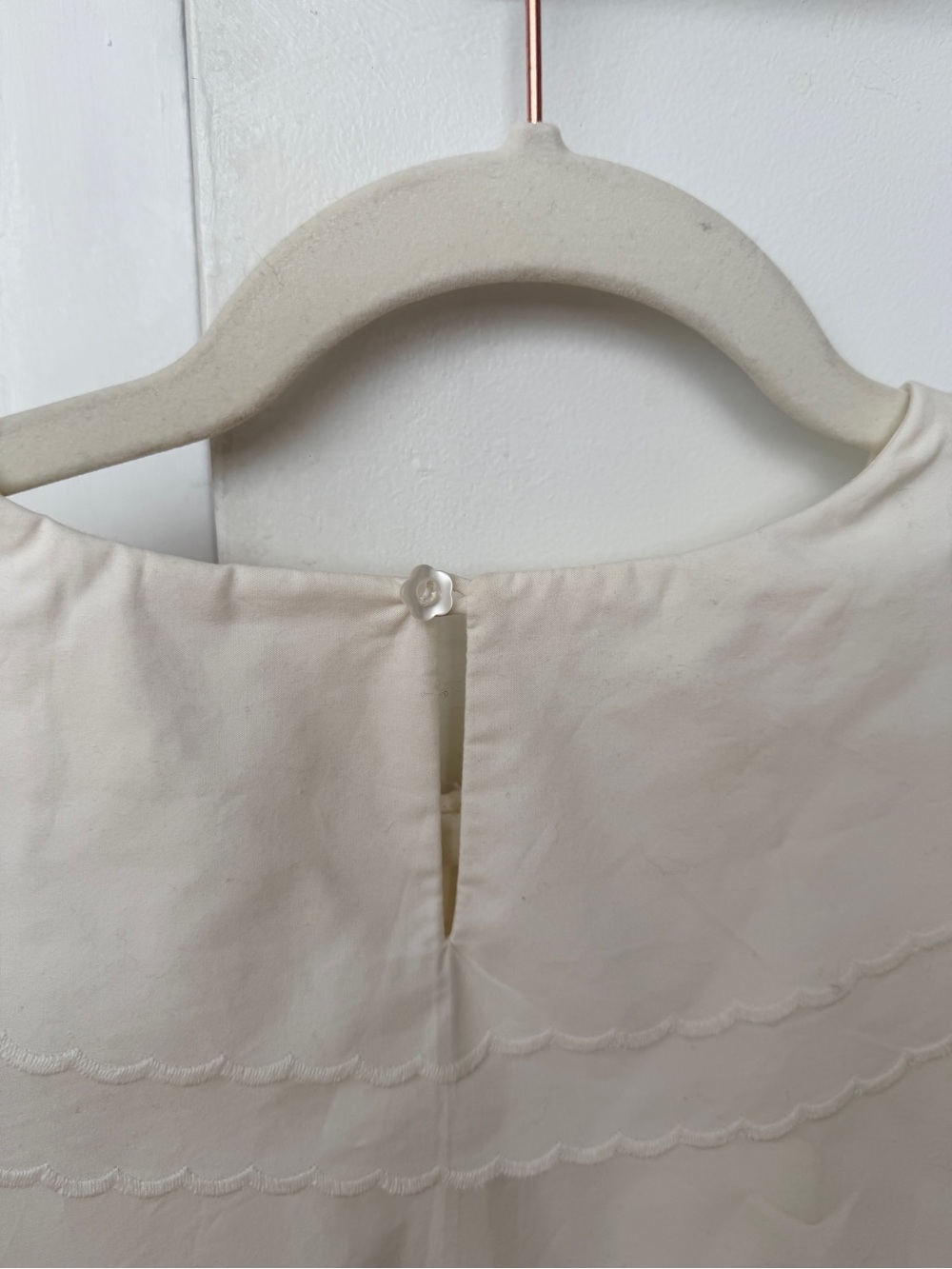 LOEFFLER RANDALL White Scalloped Peter Pan Collar Top Size S - Picture 3 of 6